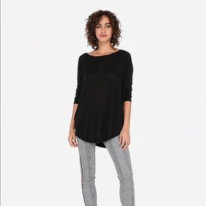 Black Oversized Circle Hem Sweater